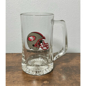 Vintage San Francisco 49ers Large Heavy Glass Beer Mug NFL New